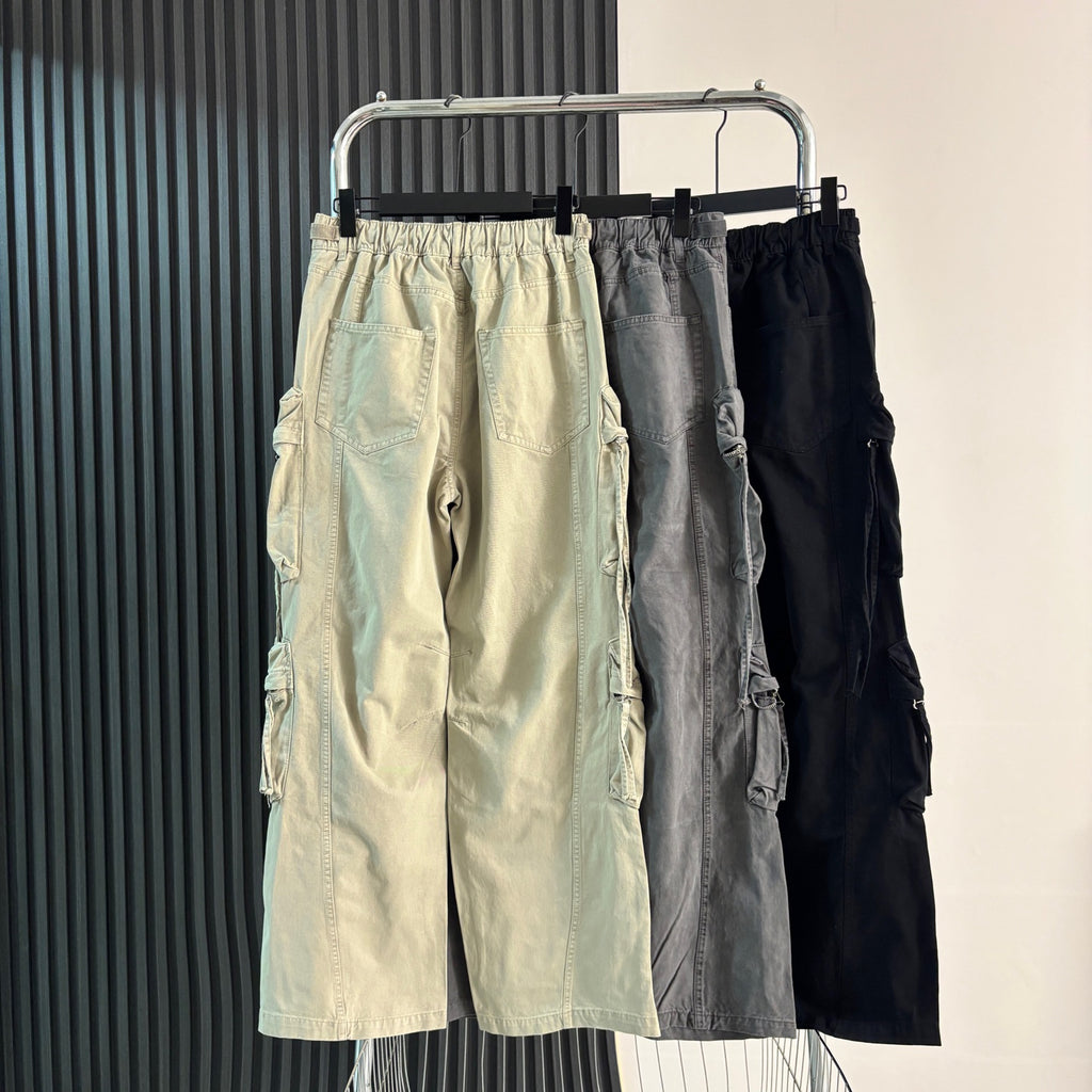 Stone Island Multi-Pocket Straight Cargo Parachute Pants with Compass Badge - 3 Colors