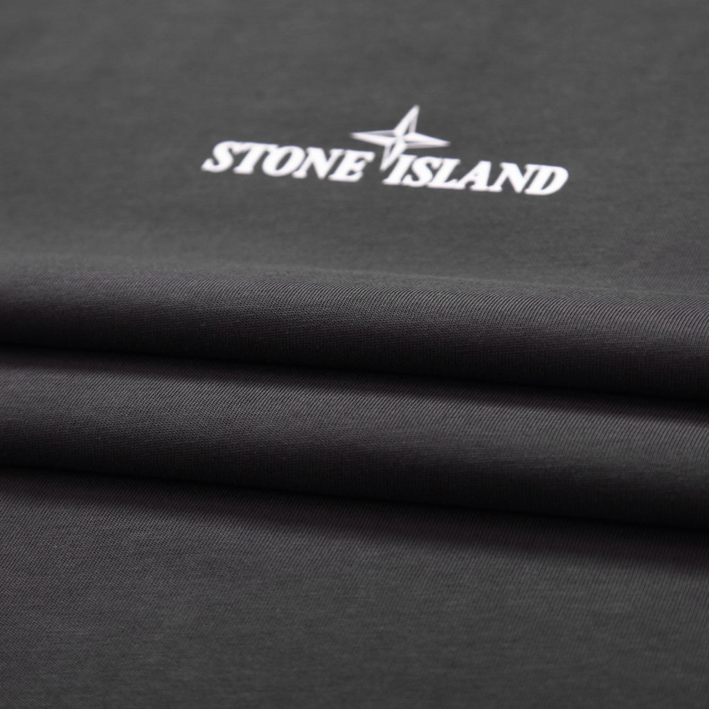 Stone Island Centre Chest Logo Crew Neck T-Shirt with Right Sleeve Nylon Zip Pocket