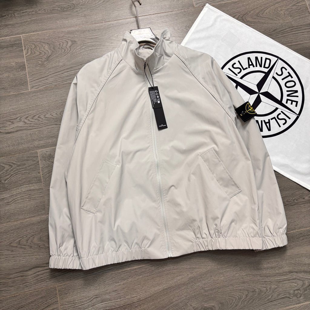 Stone Island Stand Collar Raglan Zip Jacket with Compass Badge