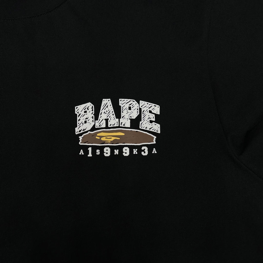 BAPE SS25 Back to School "1993" Camo-Fill College Logo Left Chest Oversized Heavyweight Unisex T-Shirt