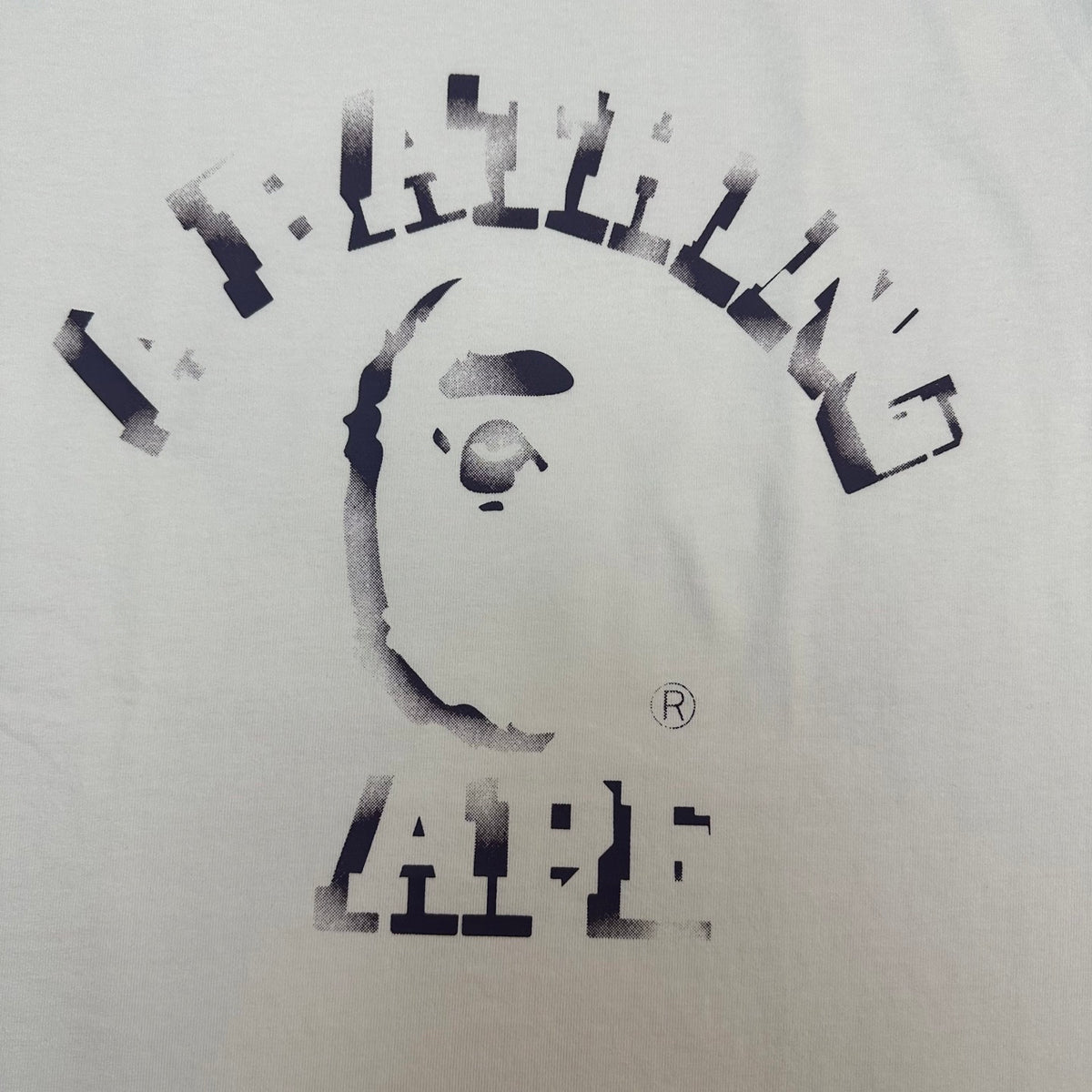 BAPE SS25 Spray-Dye College Logo Ape Head Oversized Heavyweight Unisex T-Shirt