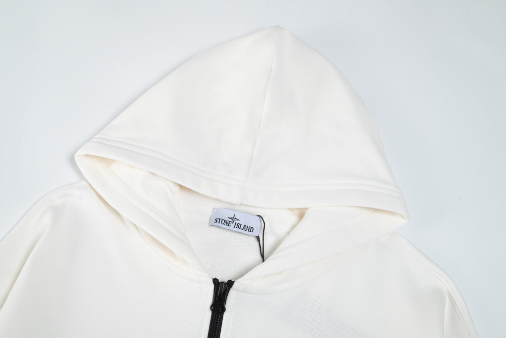 Stone Island Heavyweight Cotton Fleece Full-Zip Hoodie with Compass Badge