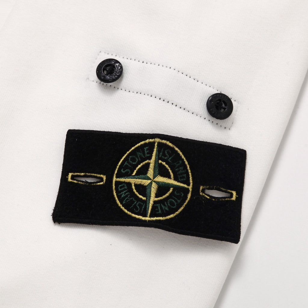 Stone Island Cotton Half-Zip Mock Neck Sweatshirt with Left Sleeve Compass Badge
