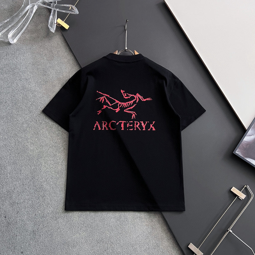 Front‑Back Fossil‑Bird Graphic Print Short‑Sleeve T‑Shirt