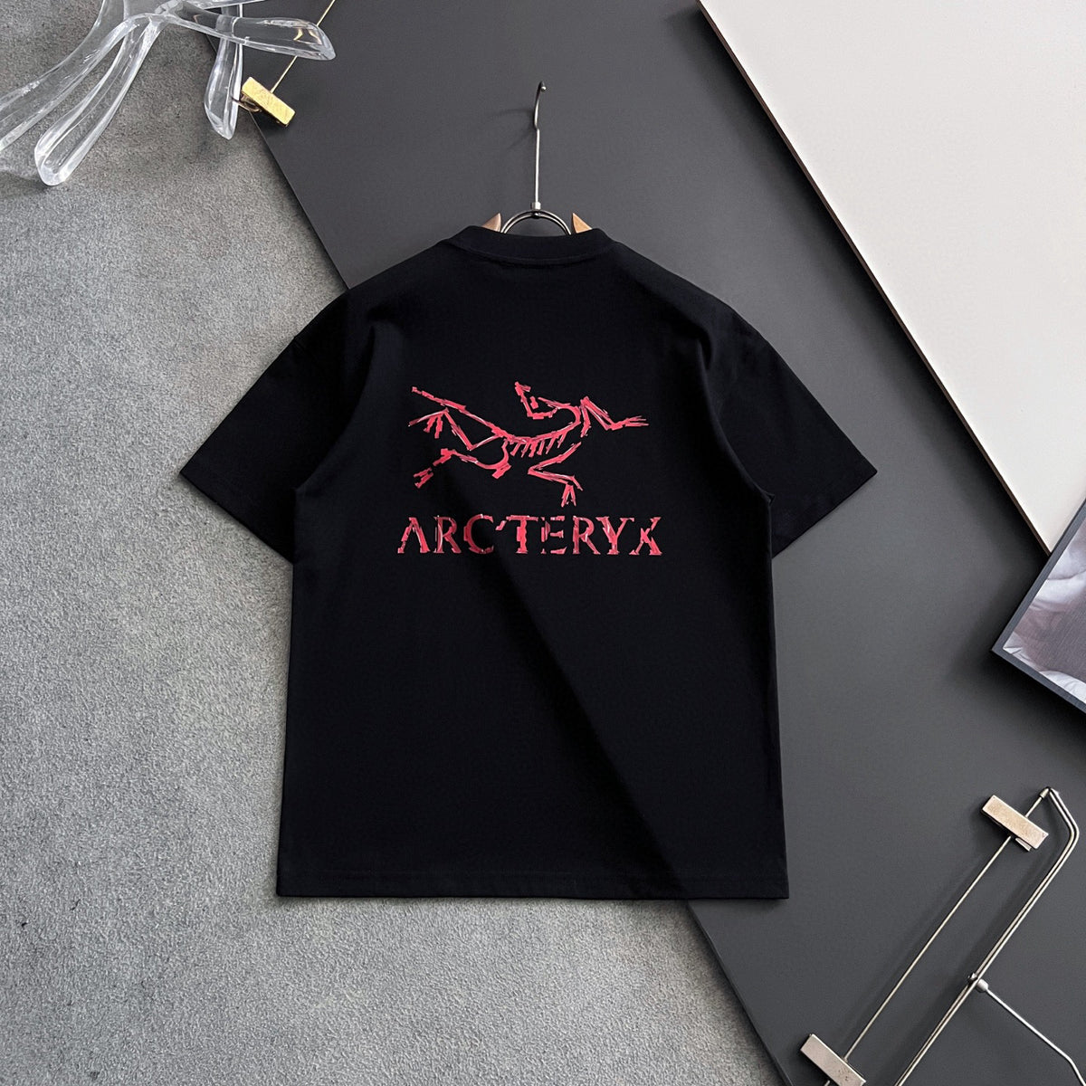 Front‑Back Fossil‑Bird Graphic Print Short‑Sleeve T‑Shirt