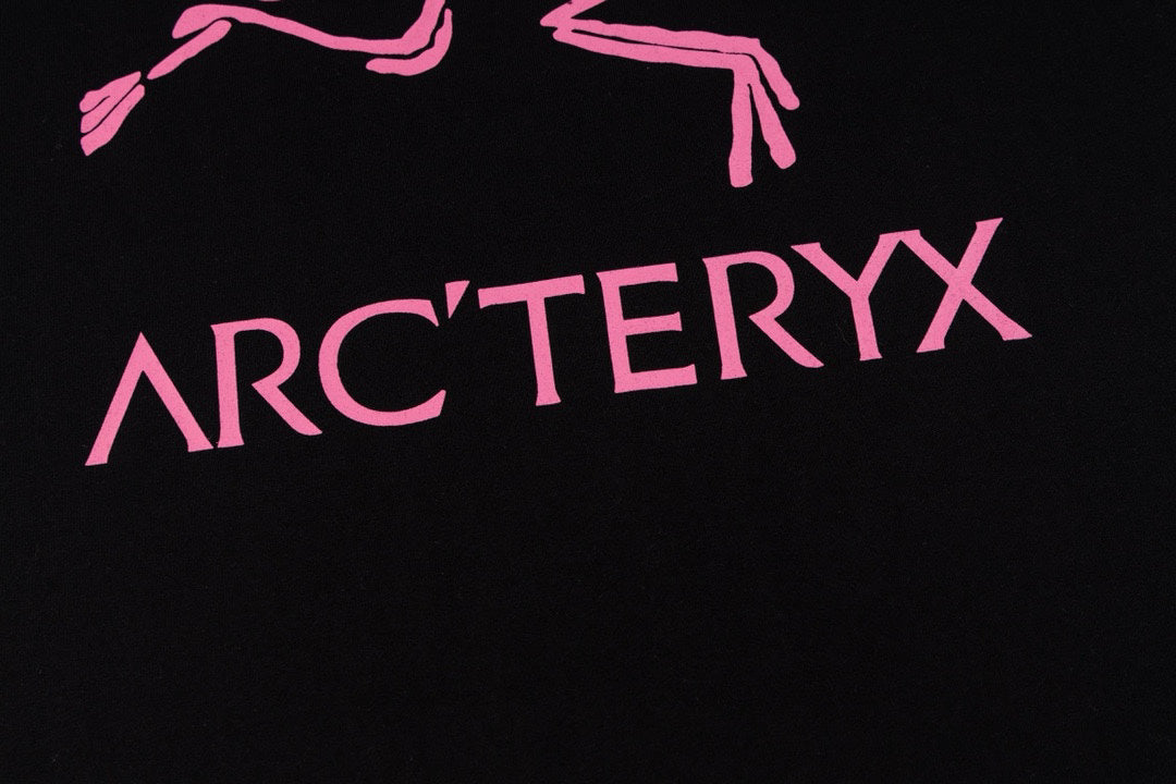 Arc'teryx Pink Fossil Bird Front‑Back Print SS T‑Shirt