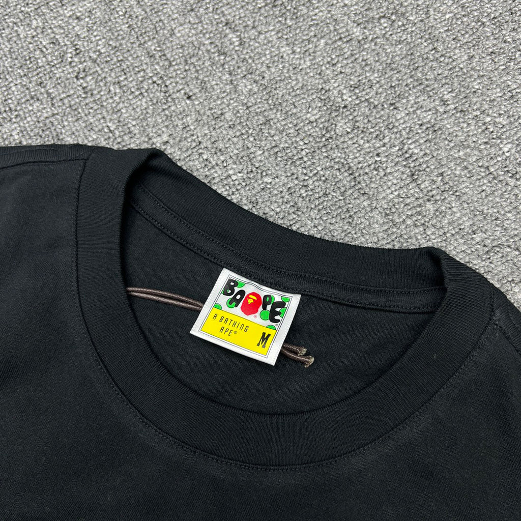BAPE World Gone Mad Old English Blackletter Ape Head Small-Print Tee Oversized Unisex T-Shirt