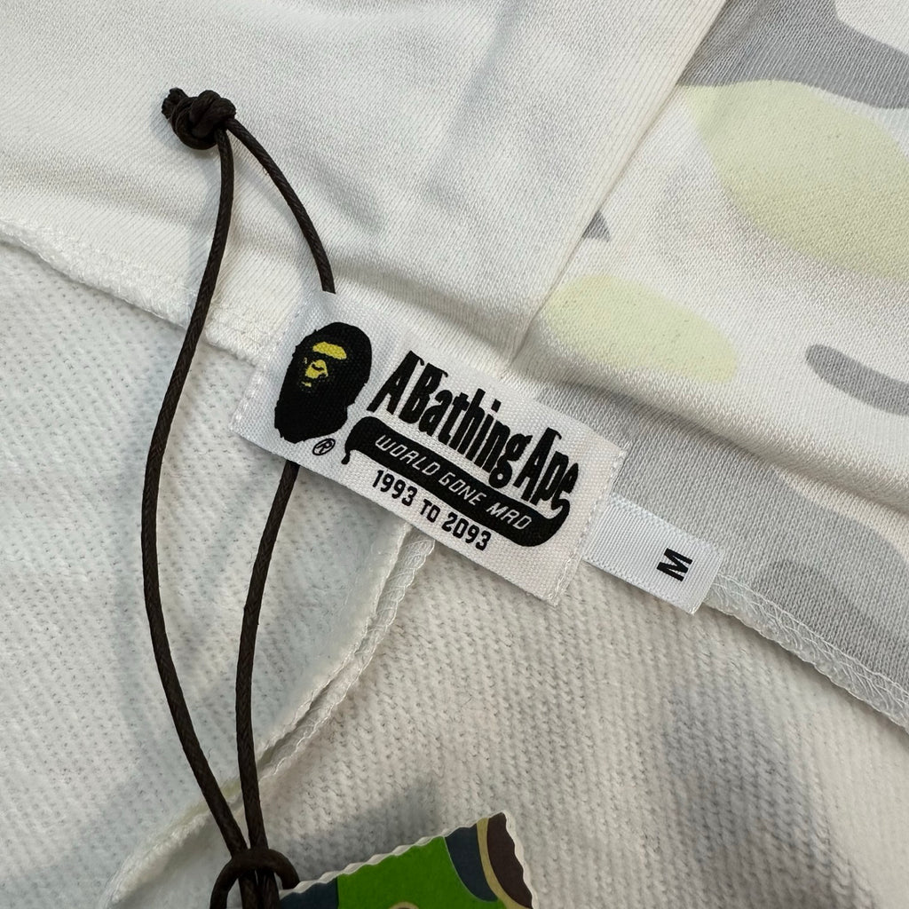 BAPE FW25 City Camo Glow-in-the-Dark Shark Full-Zip Hoodie - White / Black