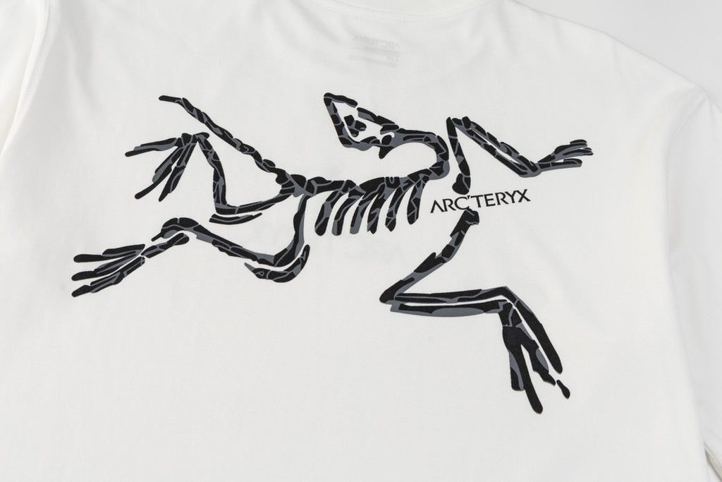 Arc'teryx Chest Bird Logo Back Marble‑Texture Fossil Bird SS T‑Shirt