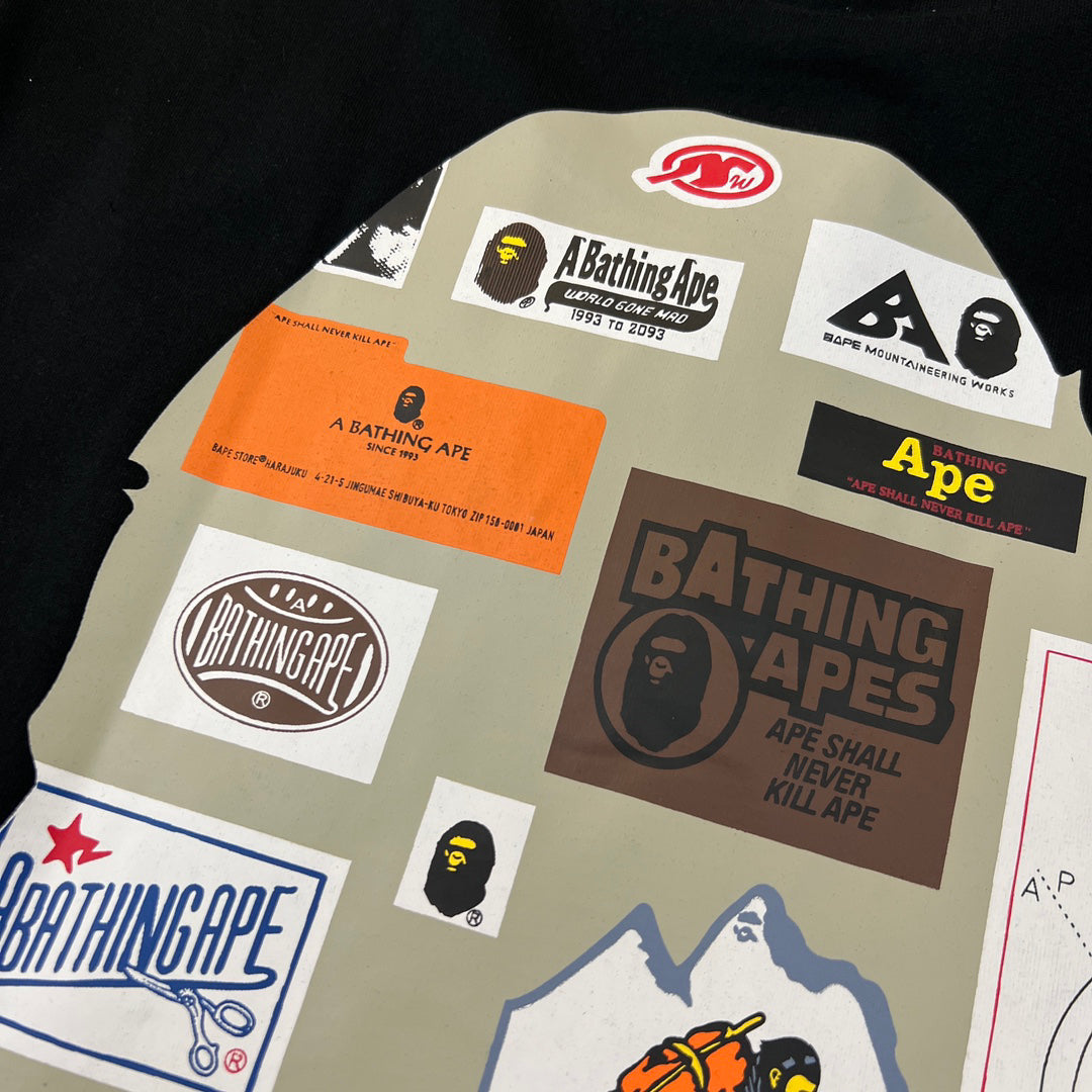 BAPE Archive Hangtag Label Collage Ape Head Double-Sided Print Tee Oversized Unisex T-Shirt