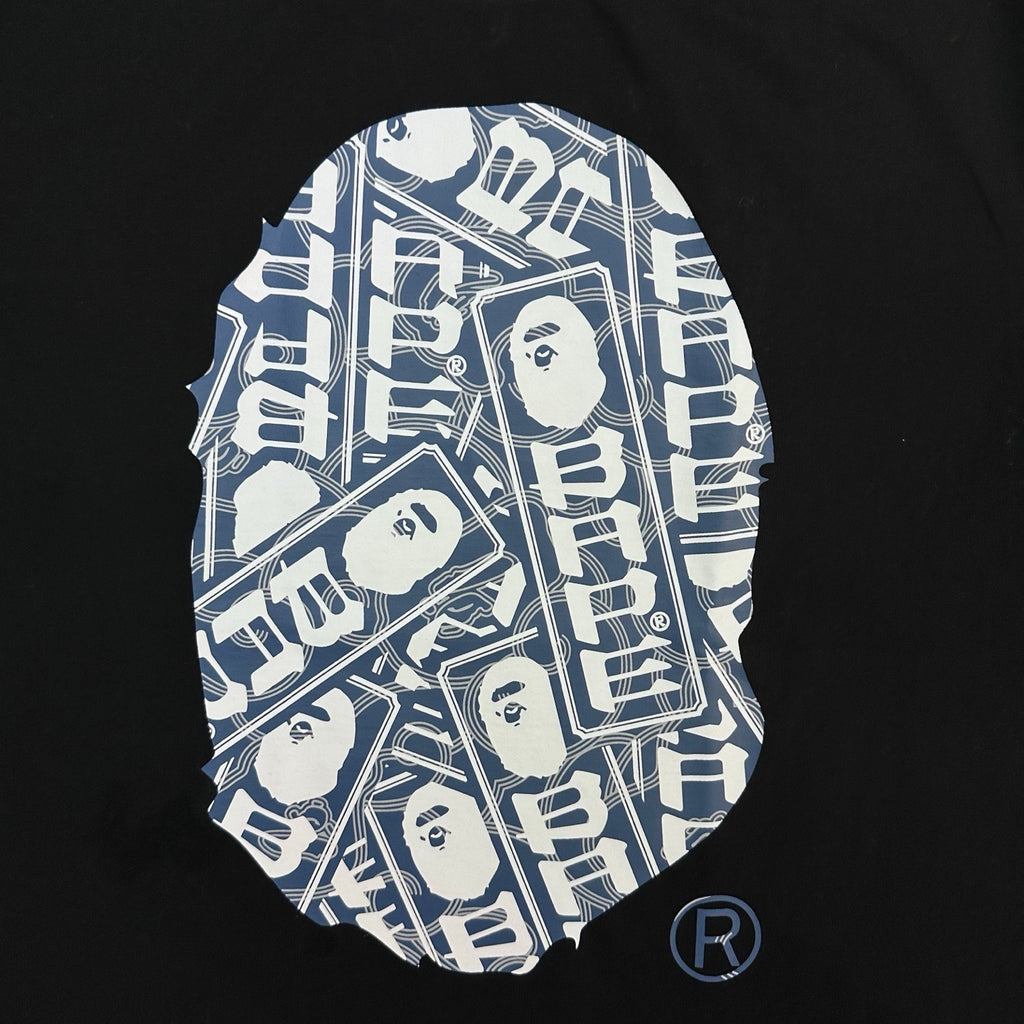BAPE FW25 Banknote Collage Ape Head Oversized Heavyweight Unisex T-Shirt