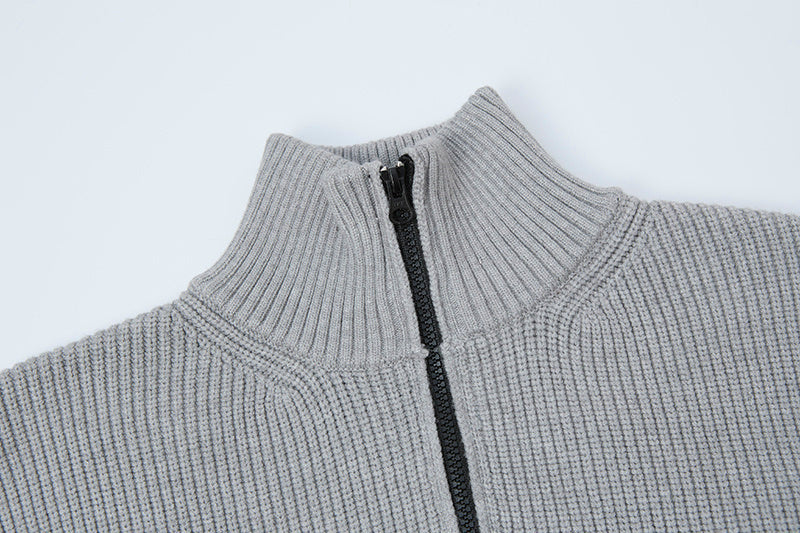 Stone Island Full-Zip Mock Neck Fine Rib Knit Jacket