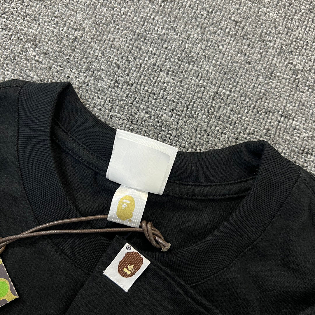 BAPE SS25 Small Ape Head Embroidered Badge Minimalist Oversized Heavyweight Unisex T-Shirt