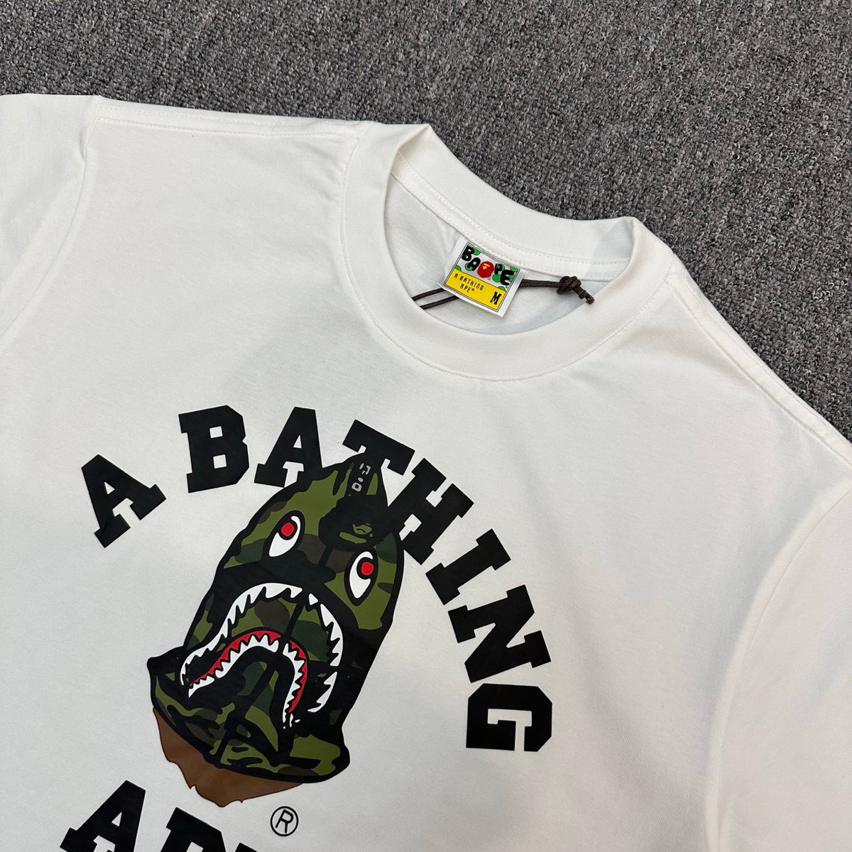 BAPE FW25 A Bathing Ape College Shark Camo Fill Oversized Heavyweight Unisex T-Shirt