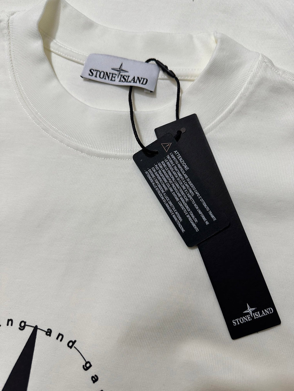 Stone Island Compass Graphic Print Crew Neck T-Shirt with Oversized Star and Brand Narrative