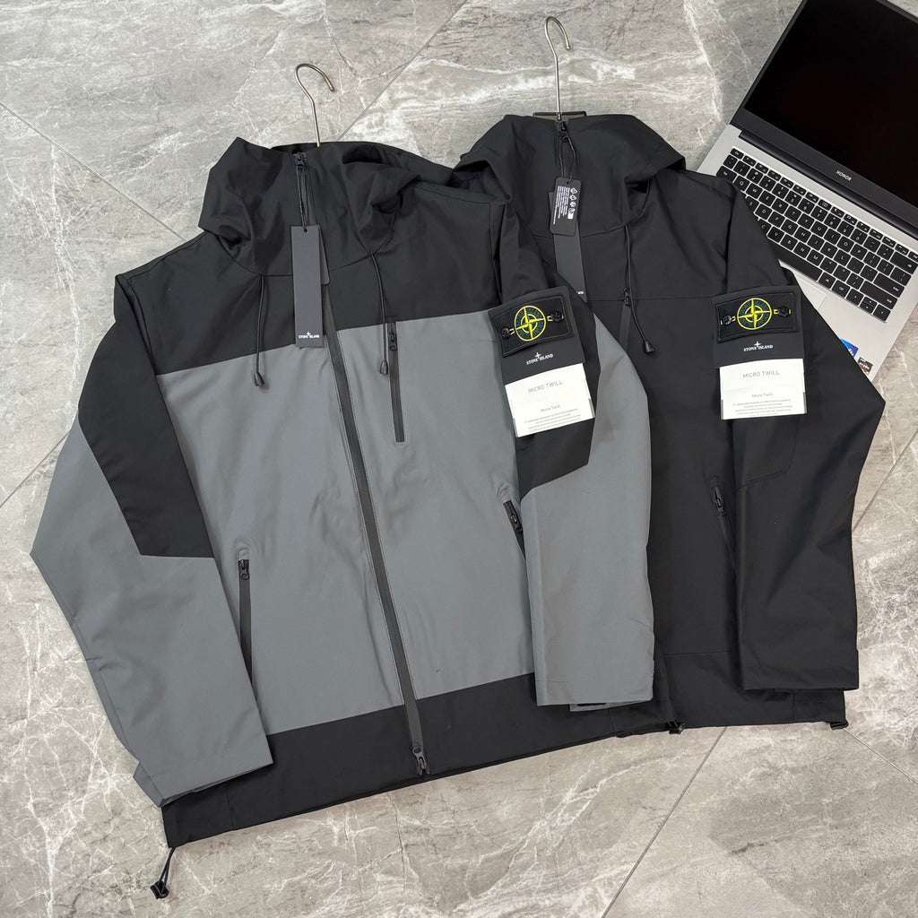 Stone Island Micro Twill Hooded Technical Shell Jacket with Compass Badge