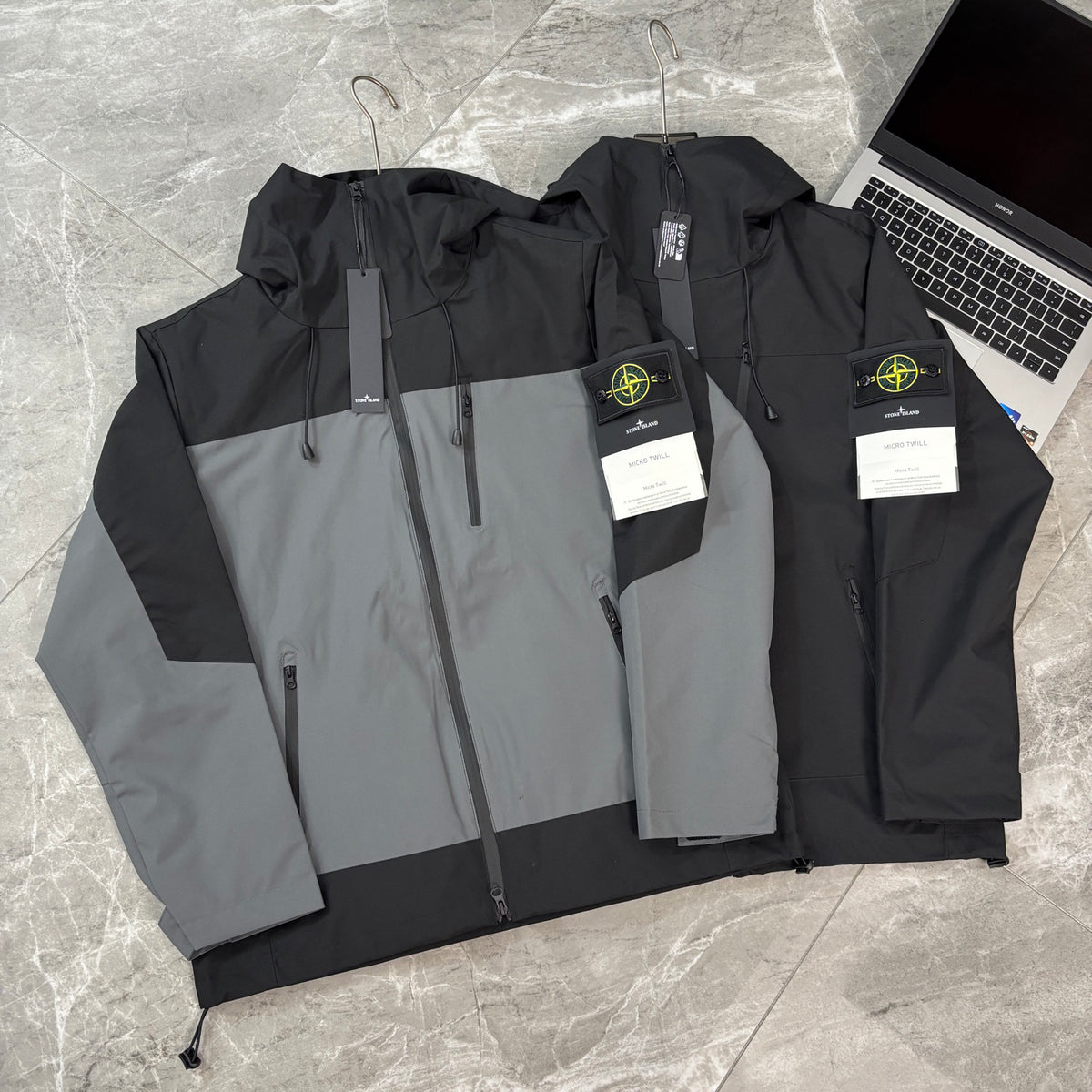 Stone Island Micro Twill Hooded Technical Shell Jacket with Compass Badge