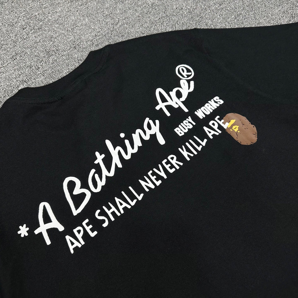 BAPE SS25 Back to School "1993" Camo-Fill College Logo Left Chest Oversized Heavyweight Unisex T-Shirt