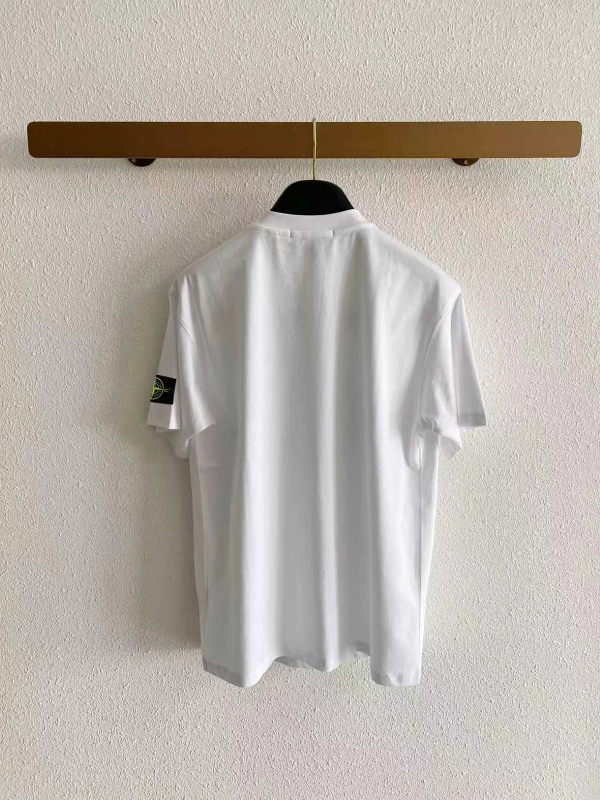 Stone Island Distressed Ink-Wash Compass Star Wordmark Print T-Shirt