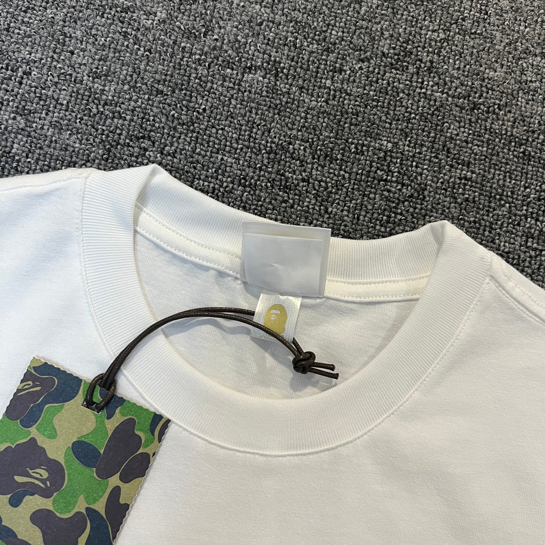 BAPE College Logo Yellow & Green Camo Oversized Unisex T-Shirt
