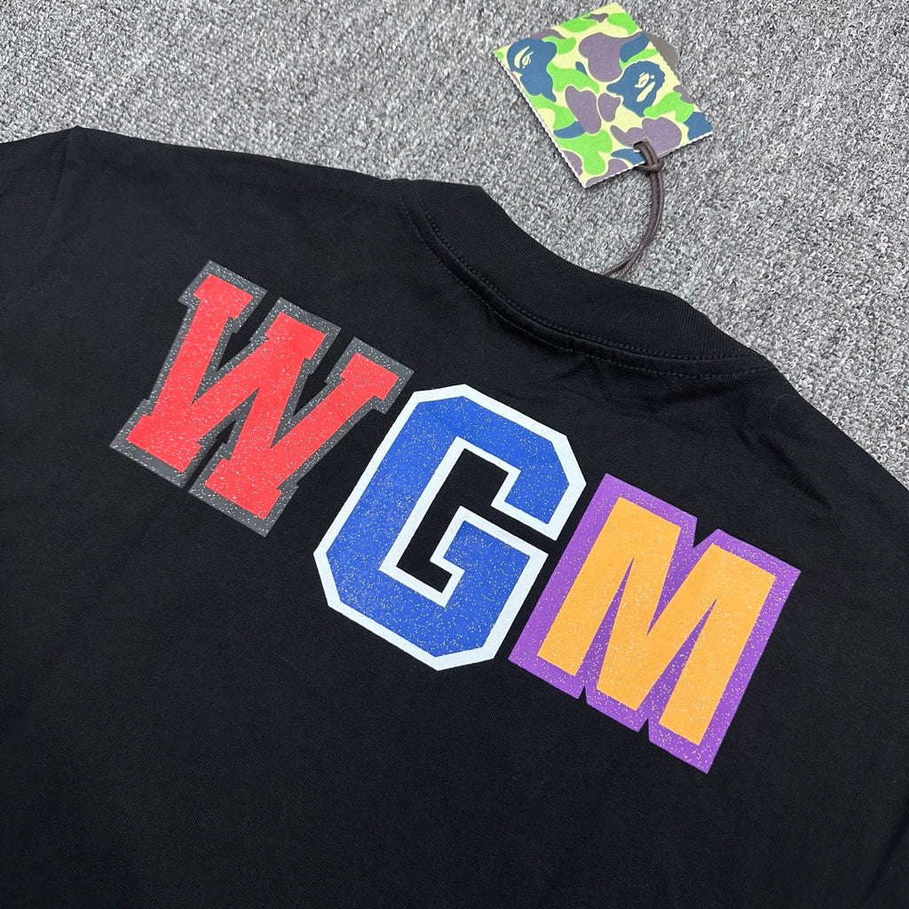 BAPE SS26 WGM Shark Glitter Print T-Shirt — Black