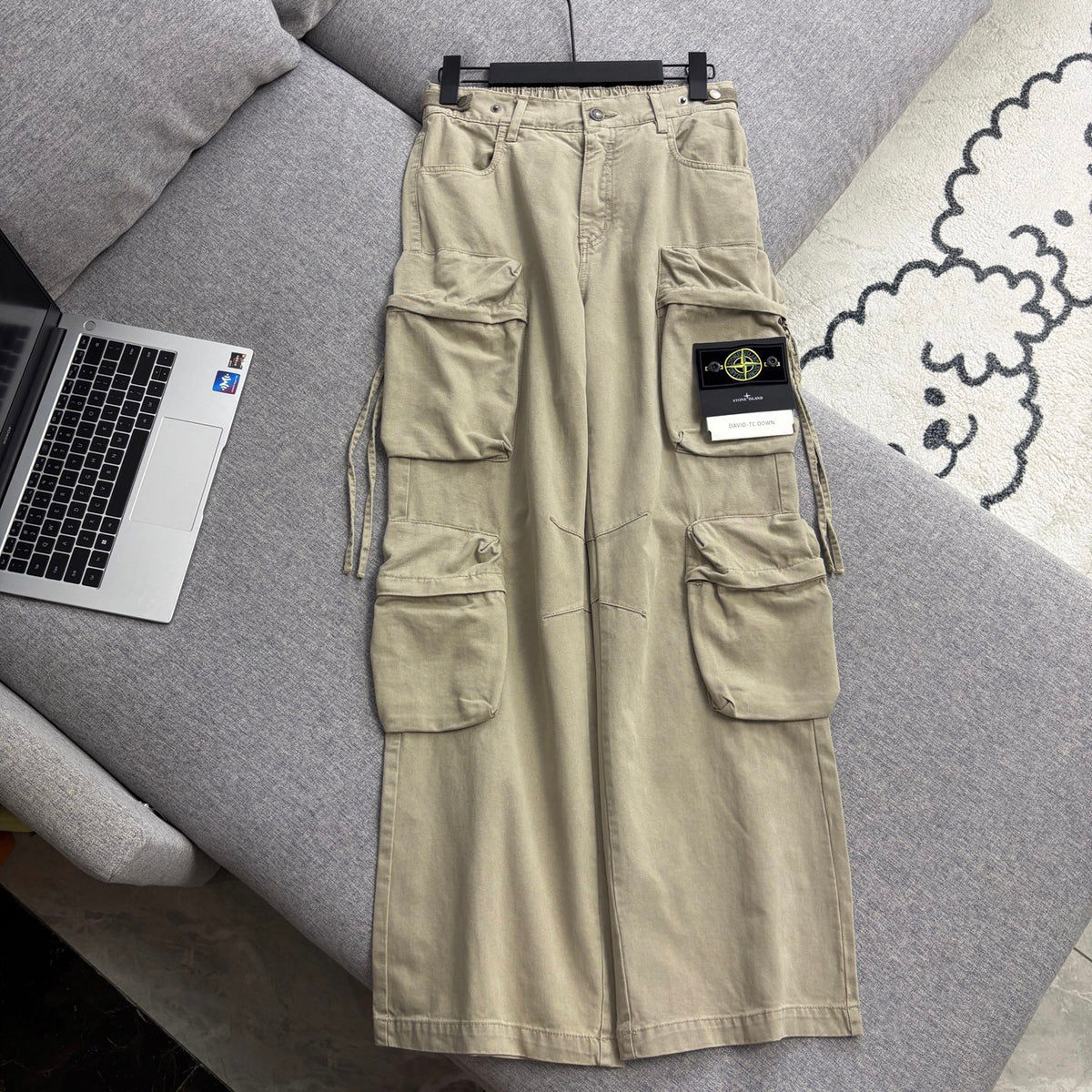 Stone Island Multi-Pocket Straight Cargo Parachute Pants with Compass Badge - 3 Colors