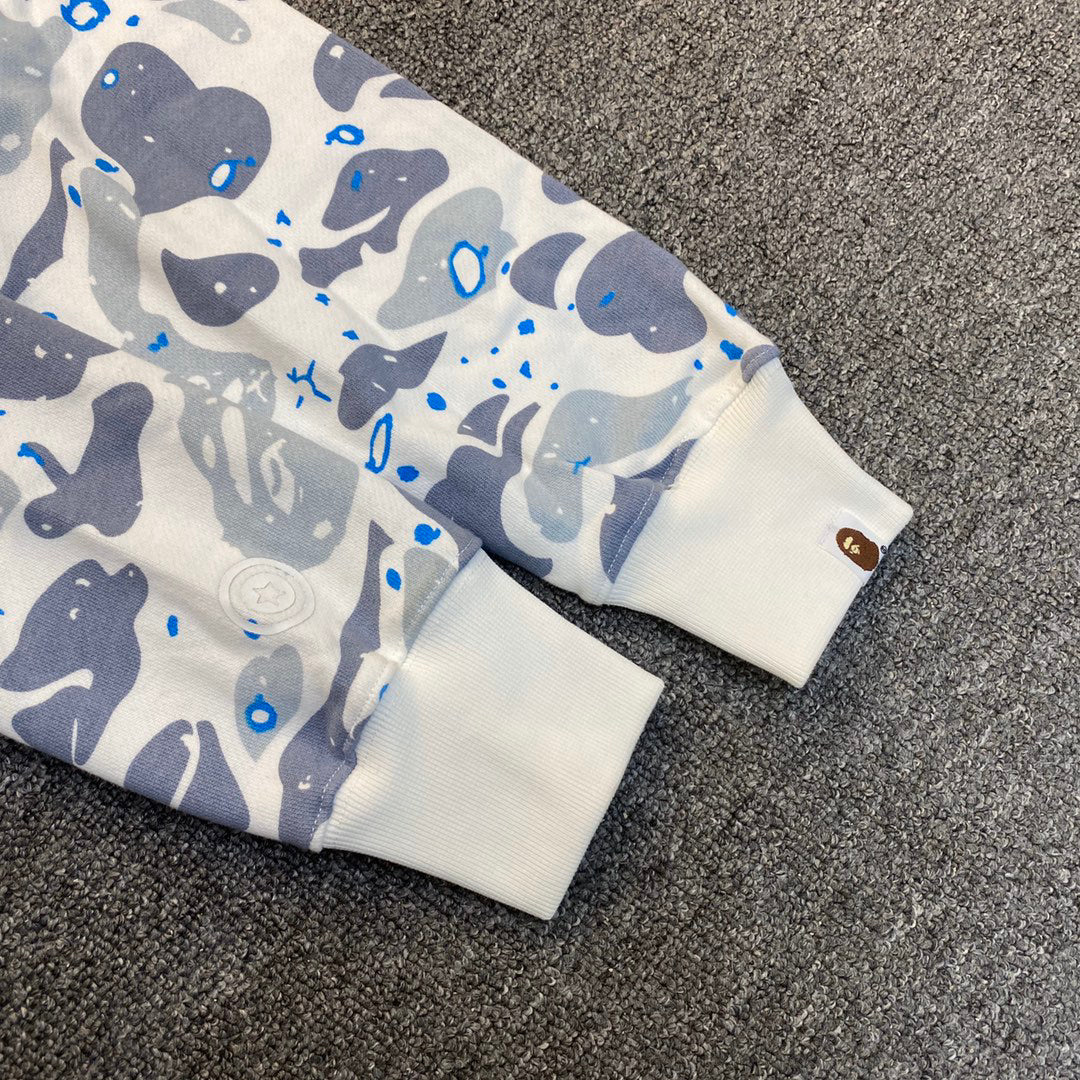 BAPE 21SS Space Camo Shark Full-Zip Double Hood Hoodie — Glow-in-the-Dark