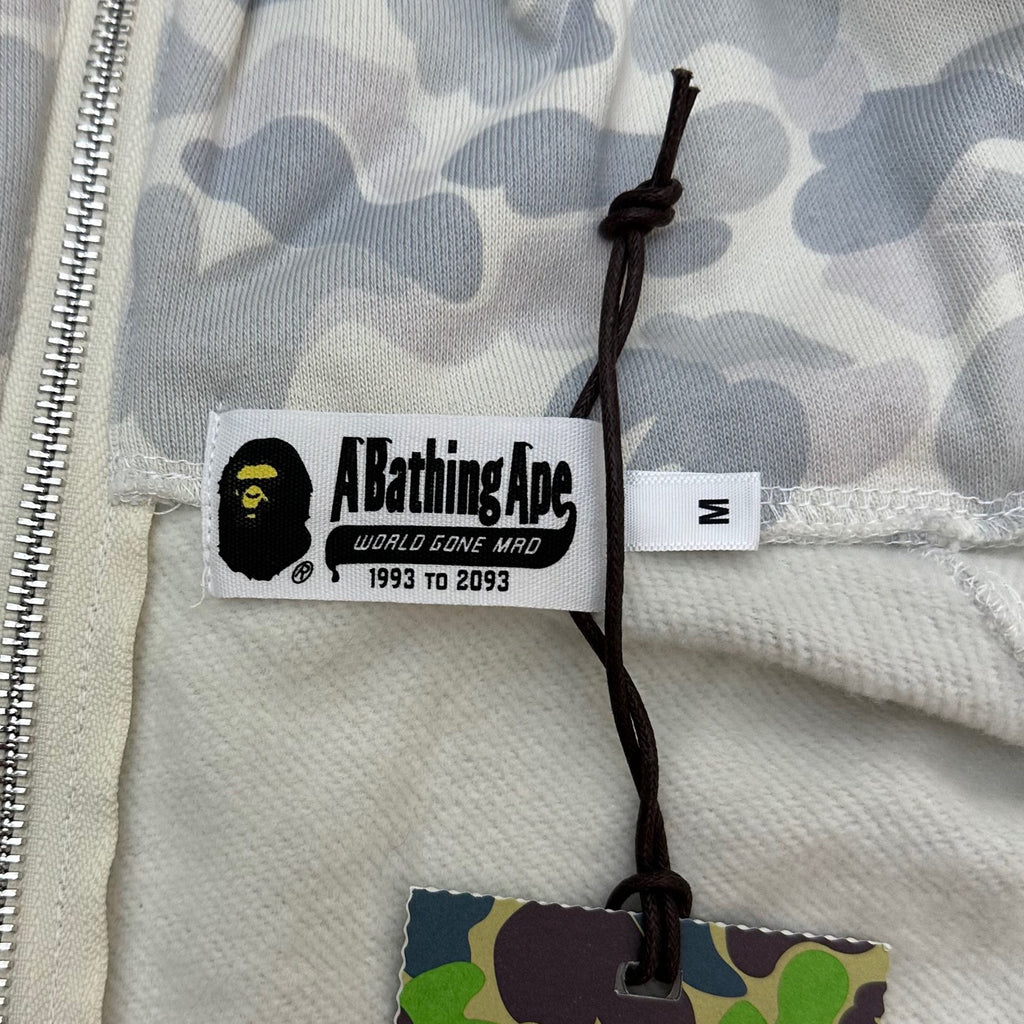 BAPE FW24 Ice Grey ABC Camo Shark Full-Zip Hoodie - Harajuku PACK Limited