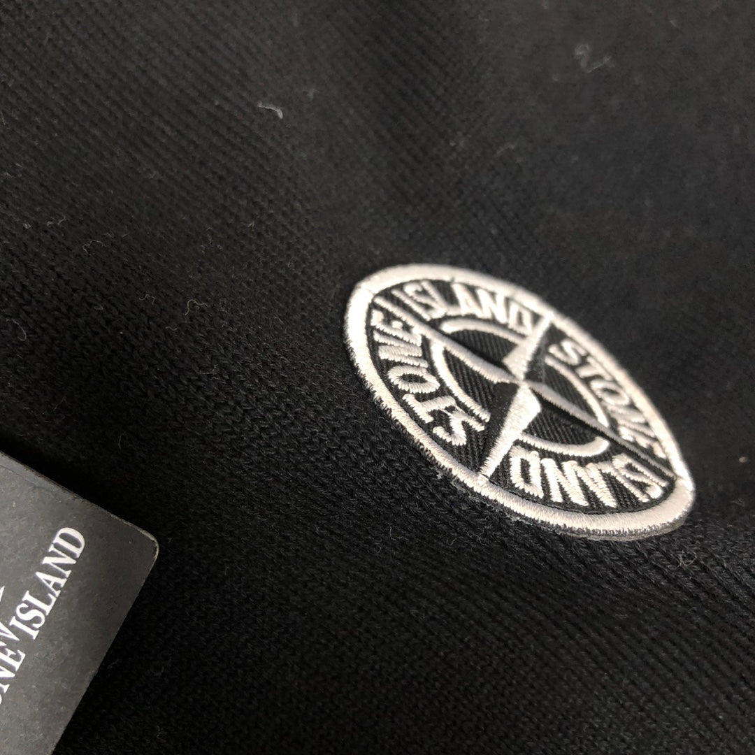 Stone Island Medium-Gauge Knit Crew Neck Pullover Sweater with Circular Monochrome Compass Badge
