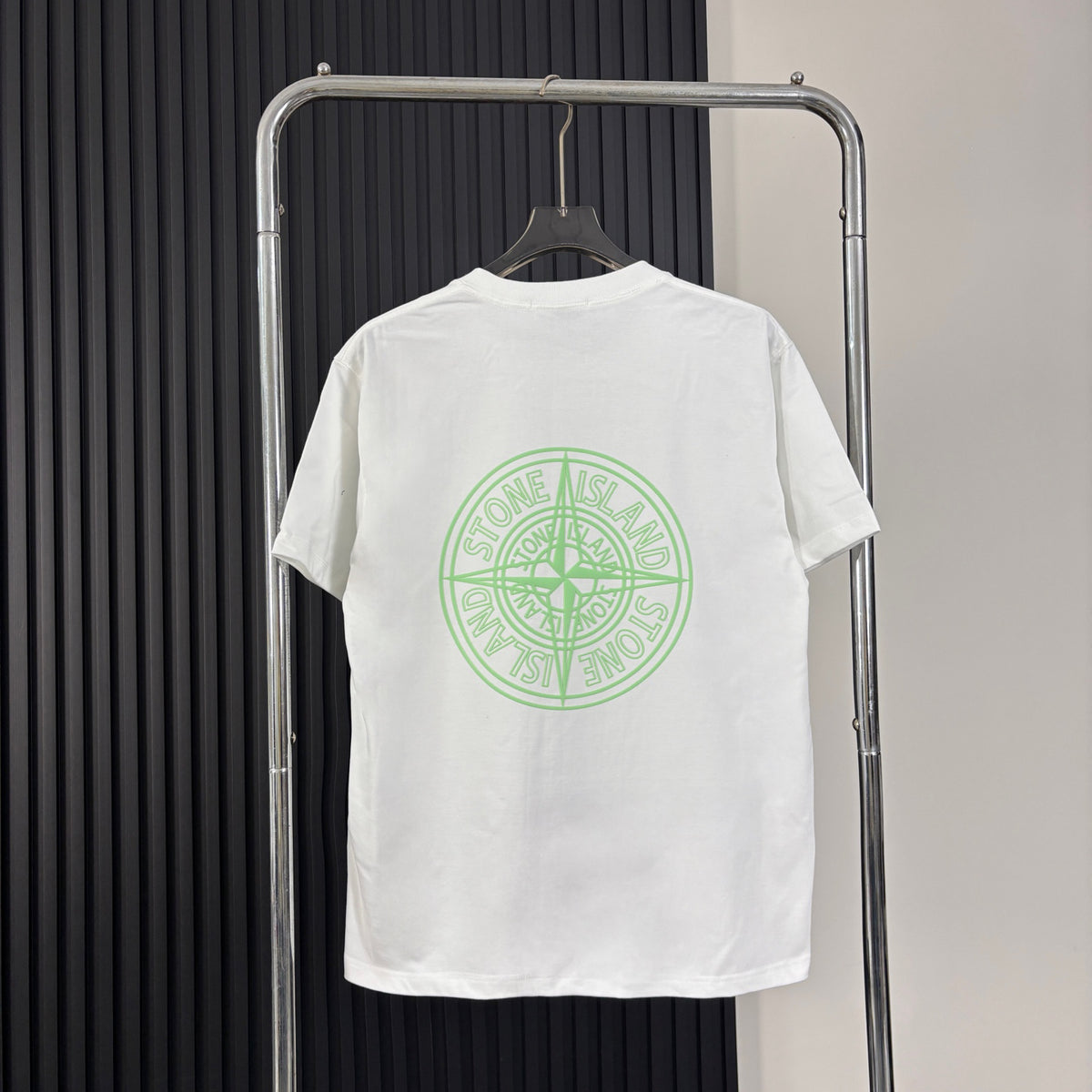 Stone Island Centre Chest Puff Print Compass Logo Oversized Cotton Tee