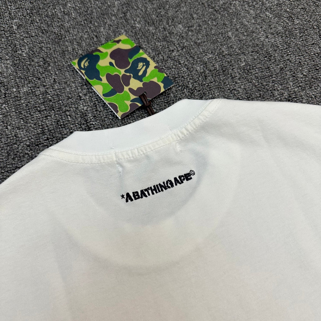 BAPE SS25 Spray-Dye College Logo Ape Head Oversized Heavyweight Unisex T-Shirt