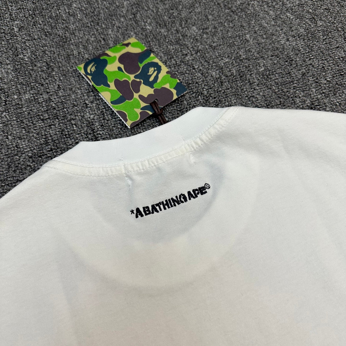 BAPE SS25 Spray-Dye College Logo Ape Head Oversized Heavyweight Unisex T-Shirt