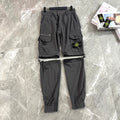 Stone Island 2-in-1 Zip-Off Convertible Cargo Trousers with Compass Badge