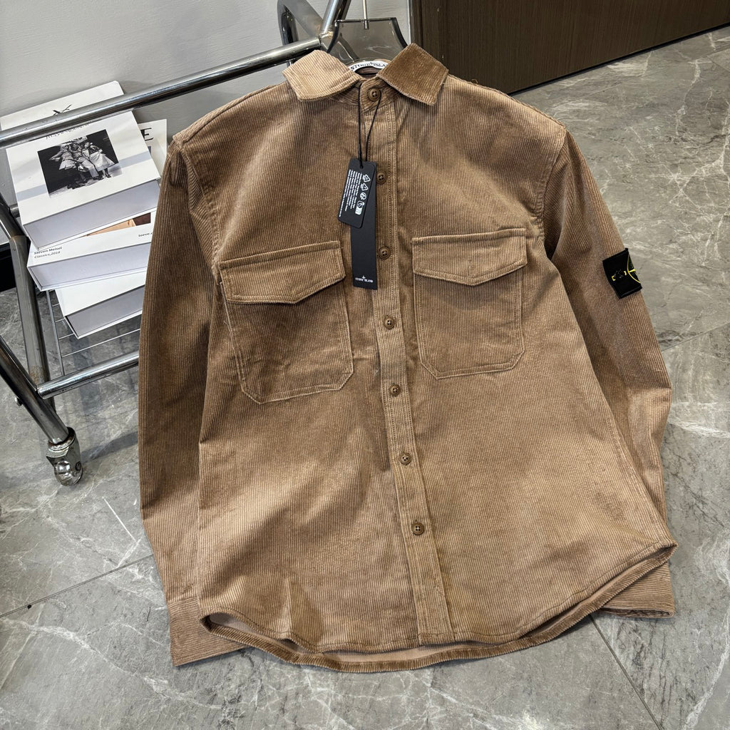 Stone Island Fine-Wale Corduroy Overshirt with Compass Badge