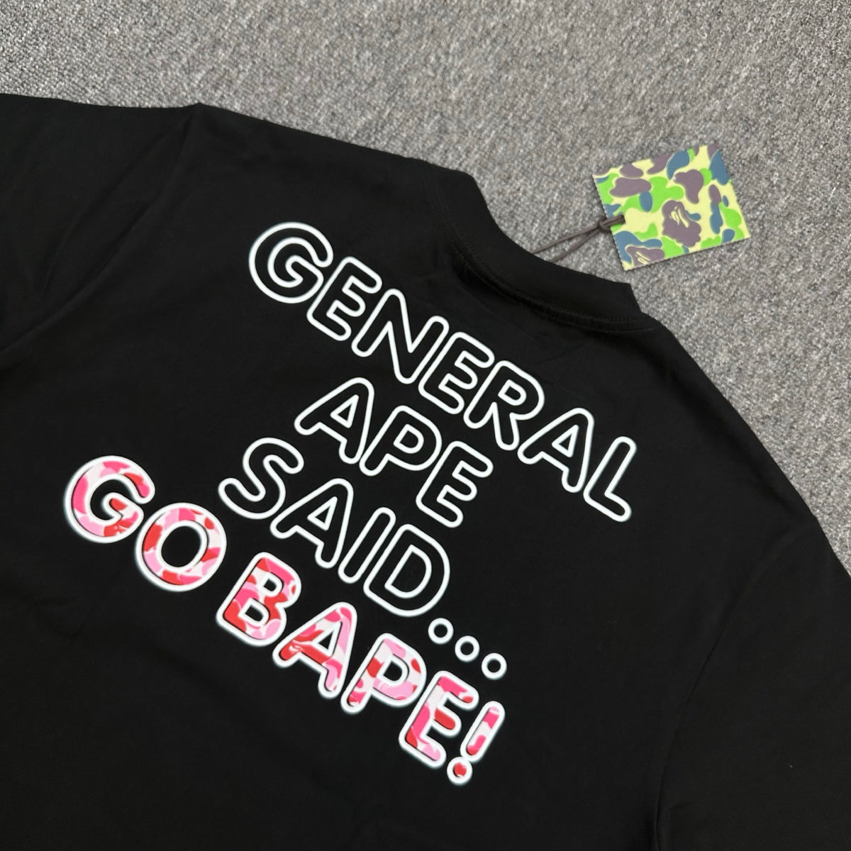 BAPE SS26 General Ape T-Shirt — White / Black