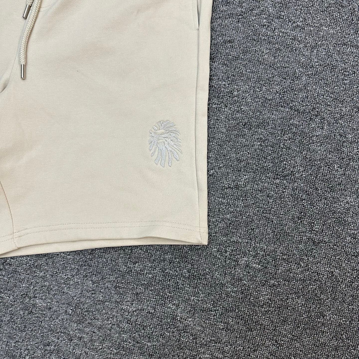 BAPE BLACK Ape Head Headdress Embroidered Shorts - Stone White