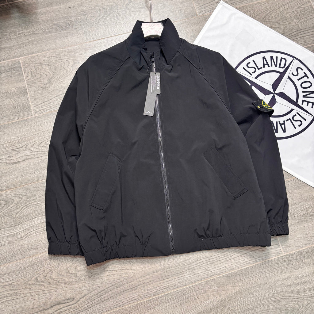 Stone Island Stand Collar Raglan Zip Jacket with Compass Badge