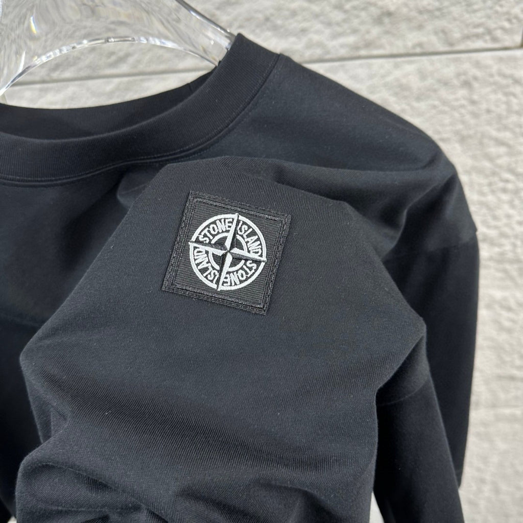 Stone Island Classic Compass Rose Woven Appliqué Badge T-Shirt - Left Chest Patch