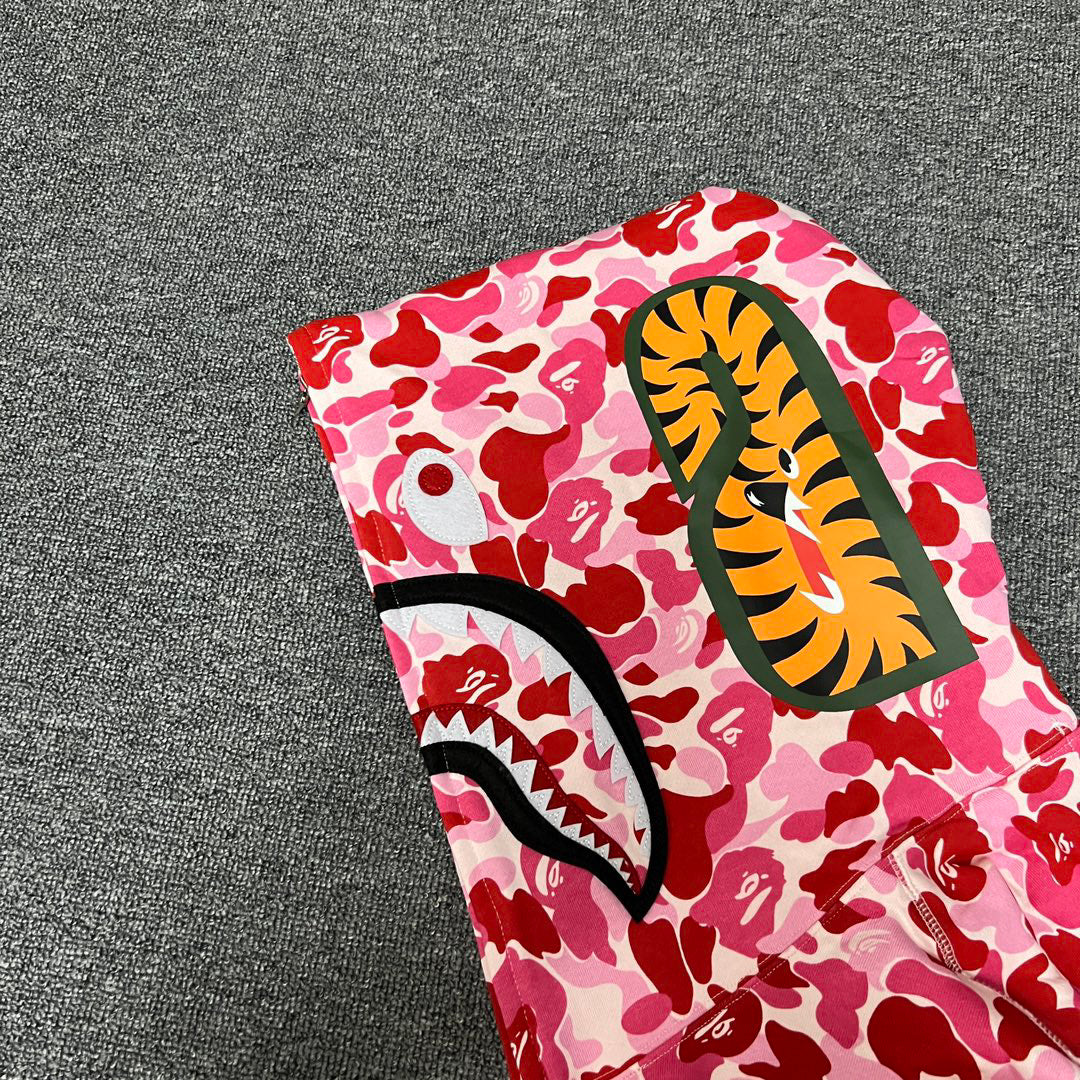 BAPE ABC Camo Shark Full-Zip Hoodie — Green / Pink / Blue