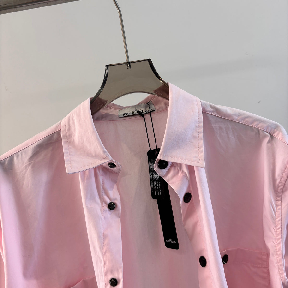 Stone Island Technical Cotton Overshirt with Snap Buttons and Compass Badge