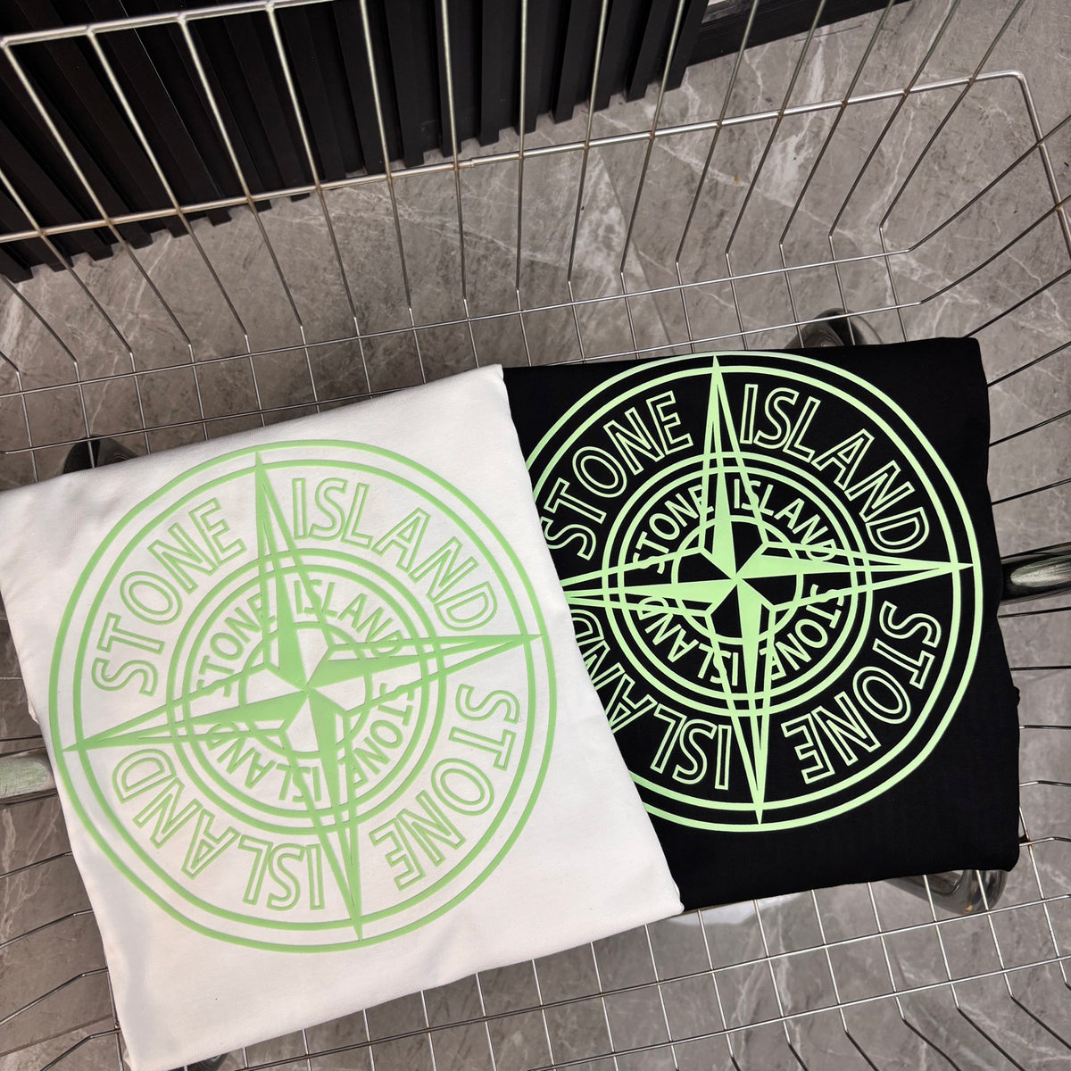 Stone Island Centre Chest Puff Print Compass Logo Oversized Cotton Tee