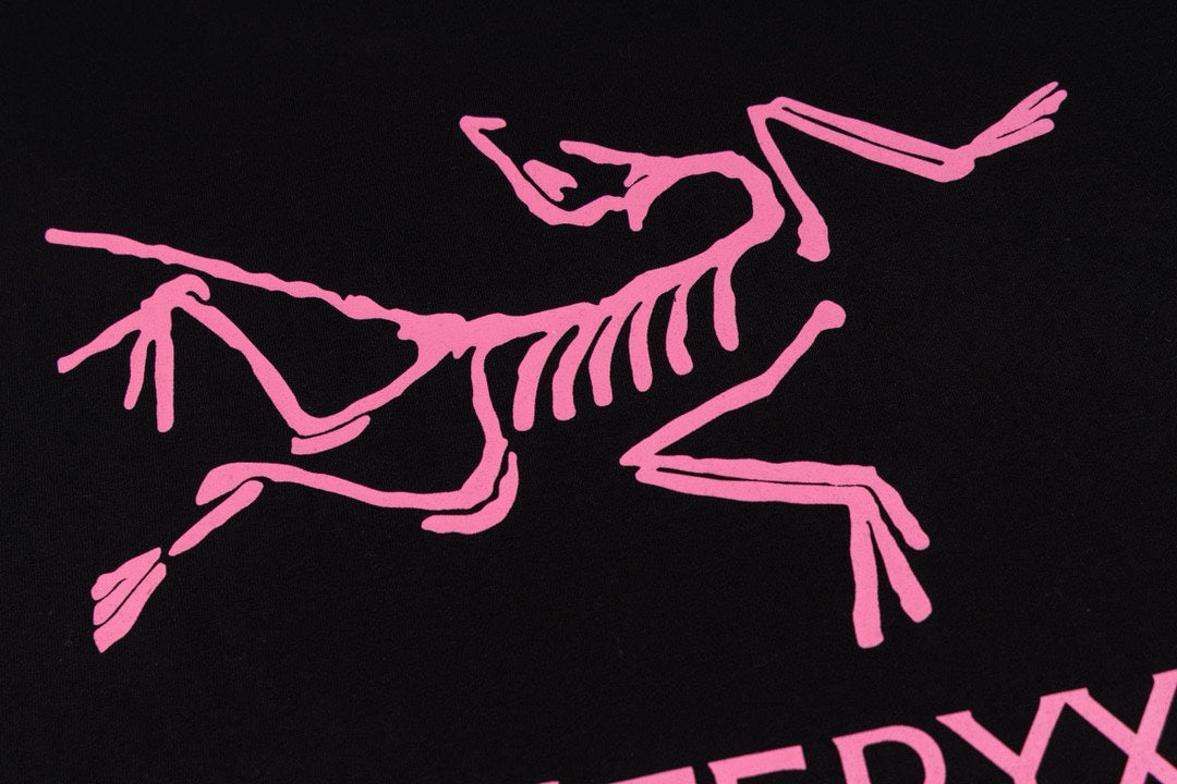 Arc'teryx Pink Fossil Bird Front‑Back Print SS T‑Shirt