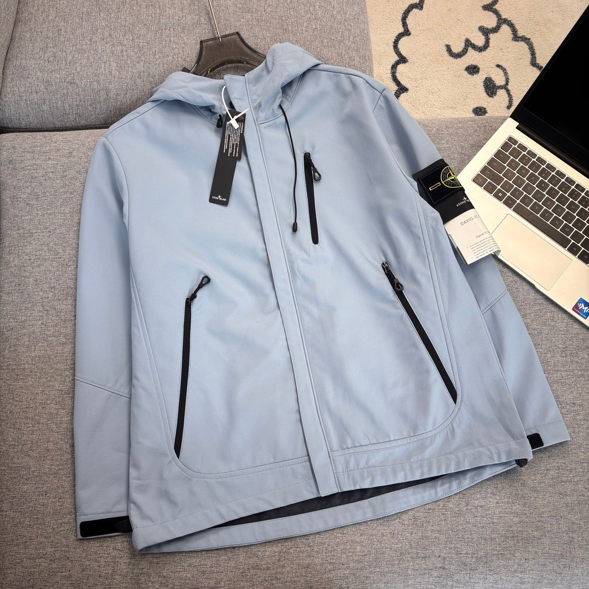 Stone Island Softshell Multi-Pocket Hooded Jacket with Compass Badge