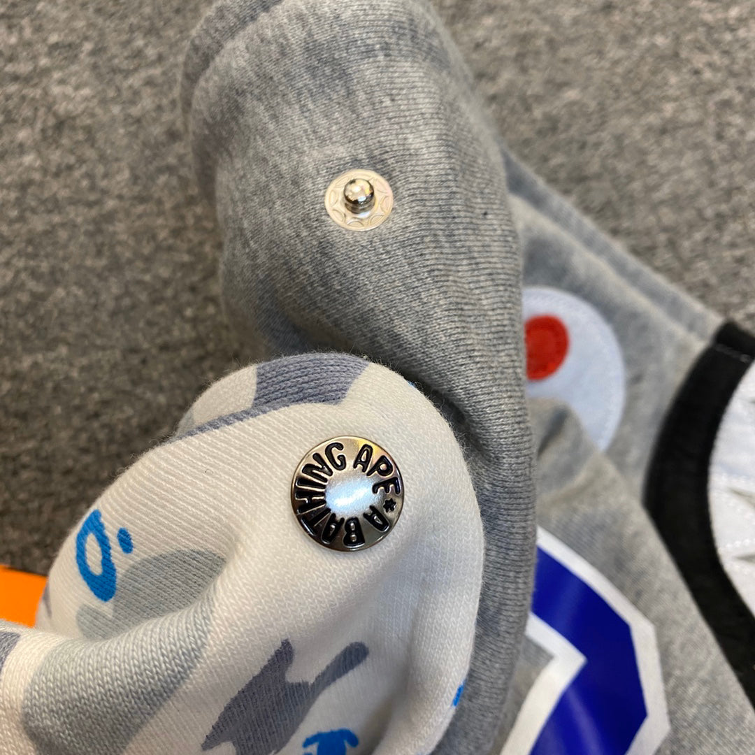 BAPE 21SS Space Camo Shark Full-Zip Double Hood Hoodie — Glow-in-the-Dark