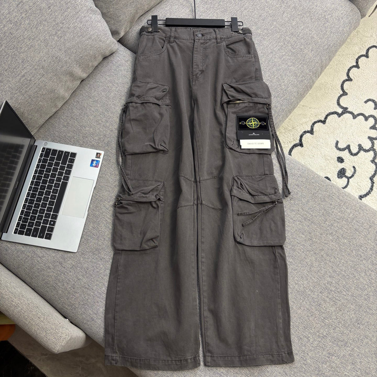 Stone Island Multi-Pocket Straight Cargo Parachute Pants with Compass Badge - 3 Colors