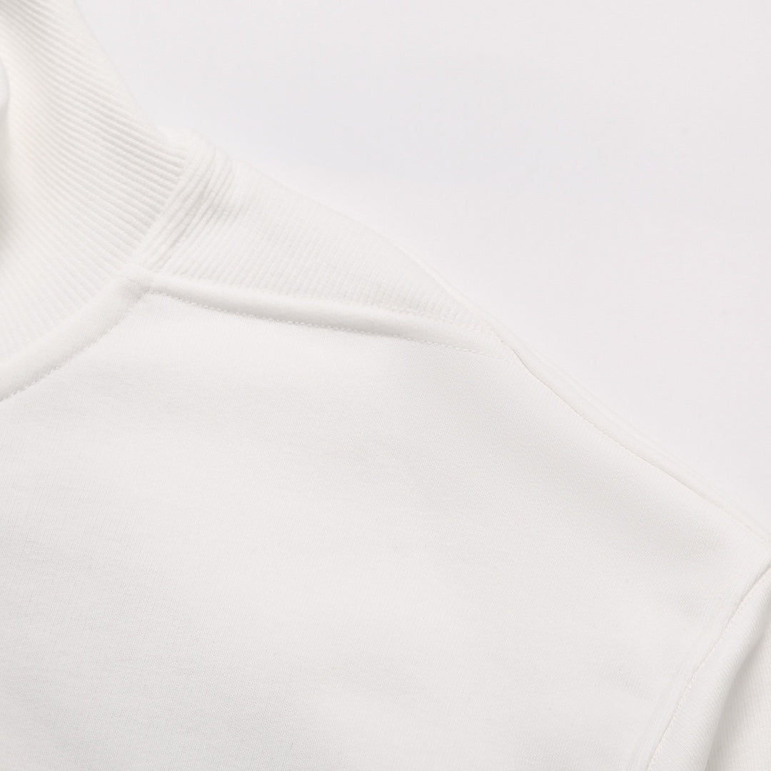 Stone Island Cotton Half-Zip Mock Neck Sweatshirt with Left Sleeve Compass Badge
