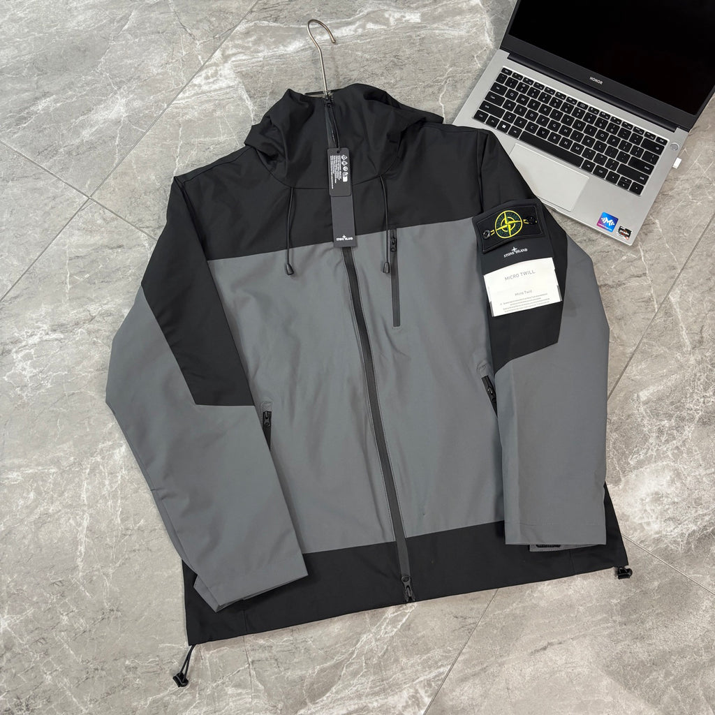 Stone Island Micro Twill Hooded Technical Shell Jacket with Compass Badge