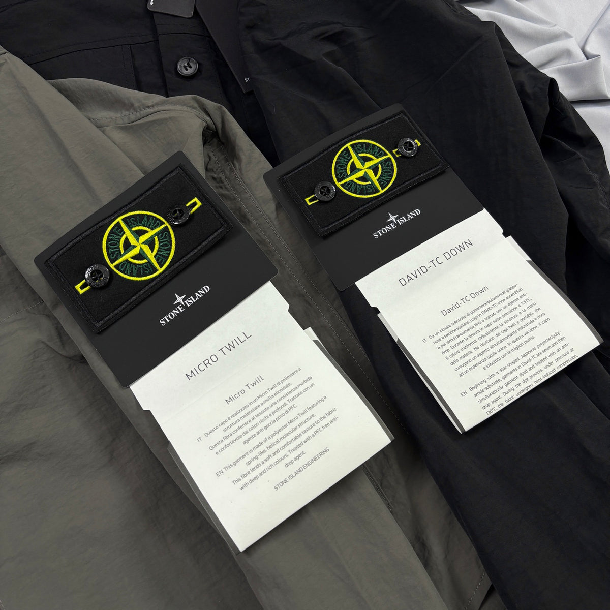 Stone Island Crinkle Nylon Overshirt with Flap Chest Pockets and Compass Badge