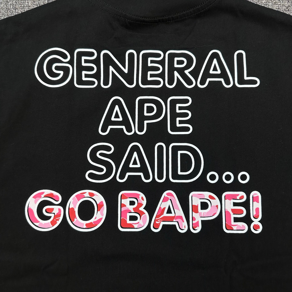 BAPE SS26 General Ape T-Shirt — White / Black