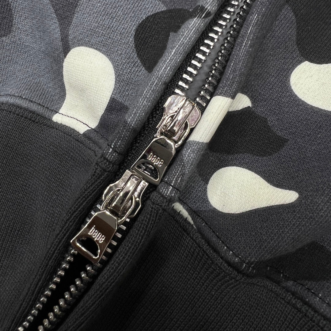 BAPE City Camo Glow + Holographic Shark Full-Zip Hoodie - Gray / Black